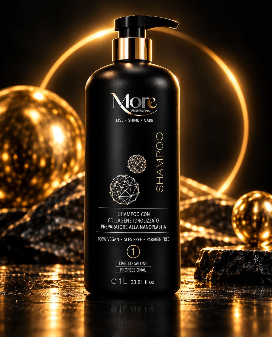 Shampoo con collagene idrolizzato, preparatore alla nanoplastia